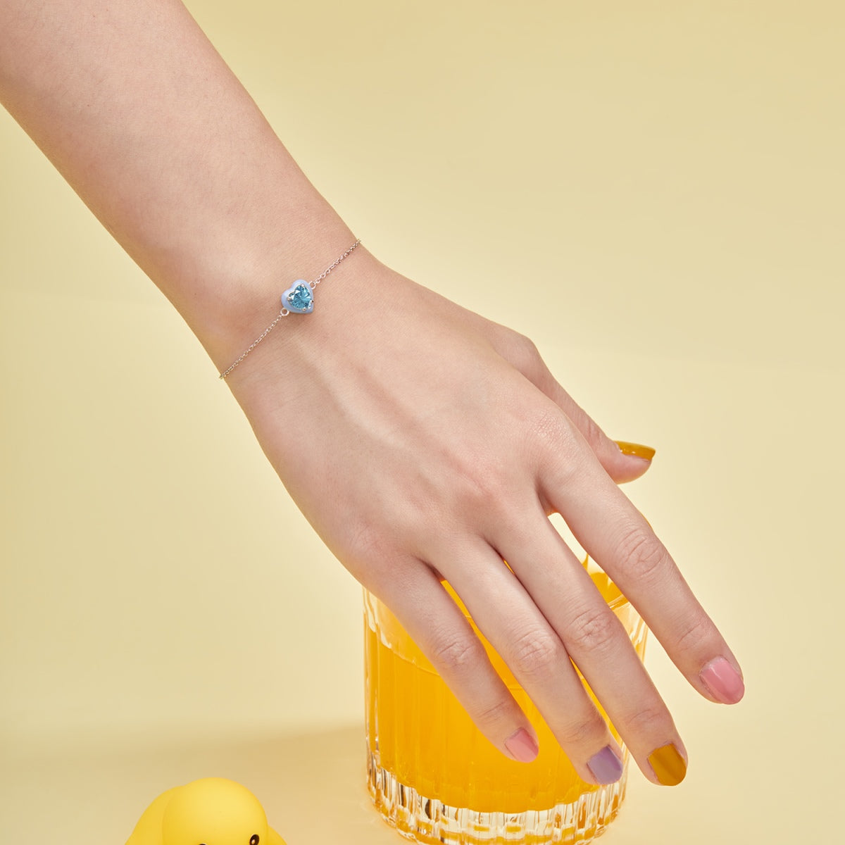 [Solara Jewelry]Sparkling Romantic Heart Shape Lover Bracelet