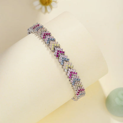[Solara Jewelry]Ornate Sparkling Round Cut Party Bracelet