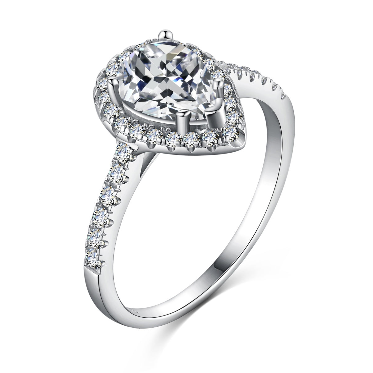 [Solara Jewelry]1.0 Carat Luxurious Resplendent Water Drop Shape Wedding Ring