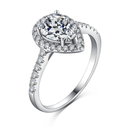 [Solara Jewelry]1.0 Carat Luxurious Resplendent Water Drop Shape Wedding Ring