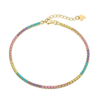 [Solara Jewelry]煌めくカラフルなラウンドカットのデイリーブレスレット