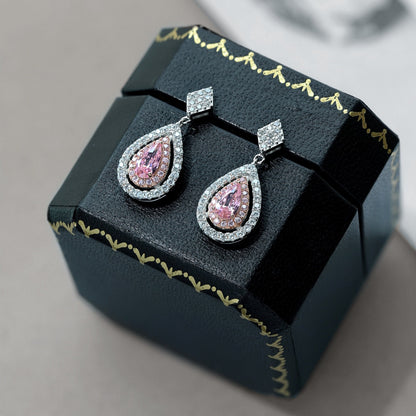 [Solara Jewelry]Ornate Delicate Water Drop Shape Banquet Earrings