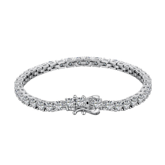[Solara Jewelry]Luxurious Ornate Round Cut Tennis Bracelet