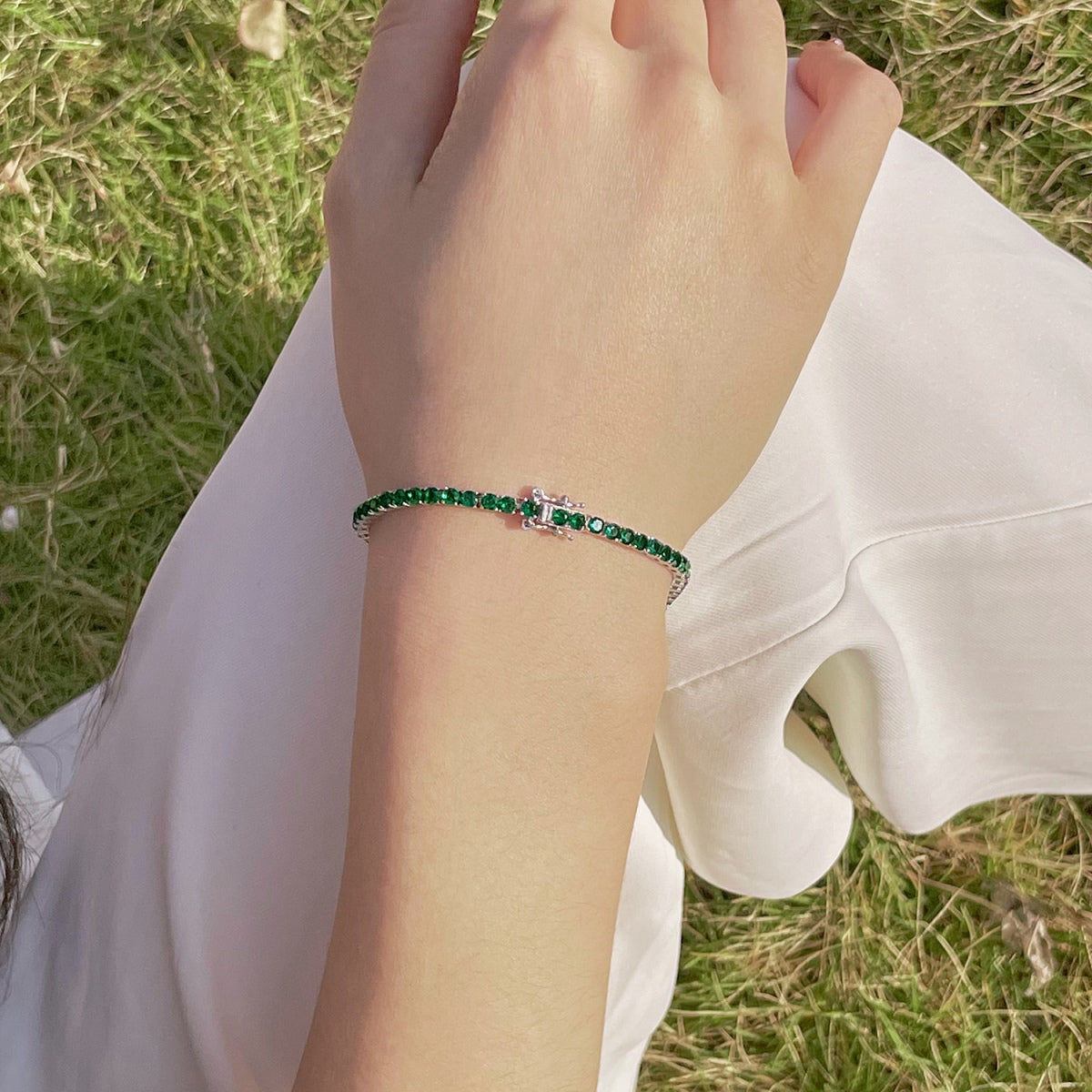 [Solara Jewelry]Radiant Colorful Round Cut Party Bracelet