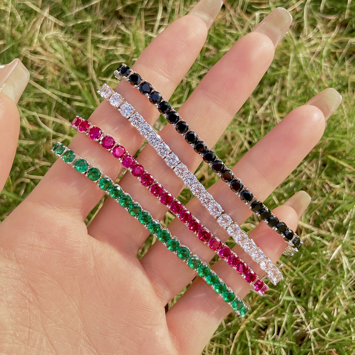 [Solara Jewelry]Radiant Colorful Round Cut Party Bracelet