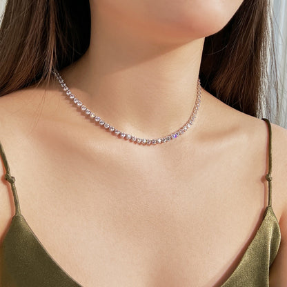 [Solara Jewelry]Ornate Heart Cut Tennis Necklace