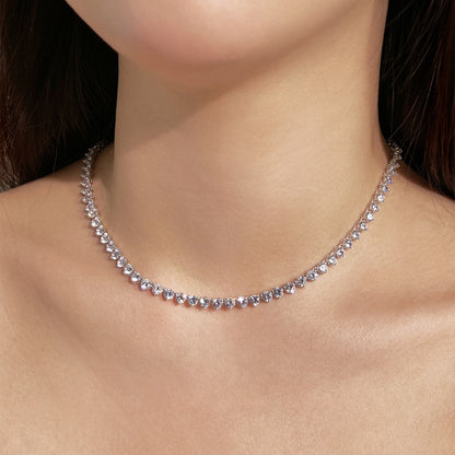 [Solara Jewelry]Ornate Heart Cut Tennis Necklace