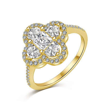 [Solara Jewelry]Luxurious Eternity Flower Shape Banquet Ring