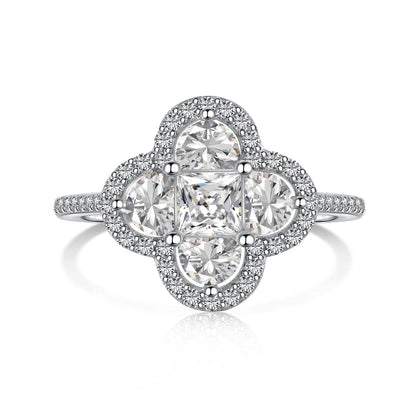 [Solara Jewelry]Luxurious Eternity Flower Shape Banquet Ring