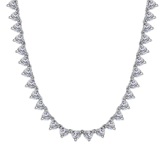 [Solara Jewelry]Ornate Heart Cut Tennis Necklace