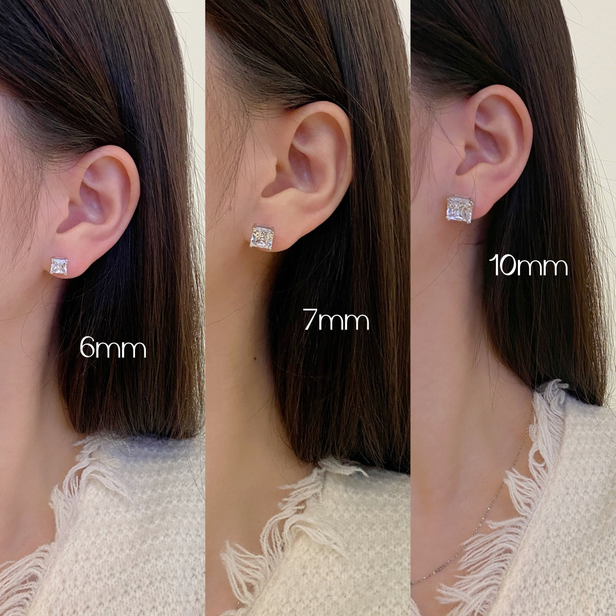 [Solara Jewelry]Delicate Square Shape Earrings
