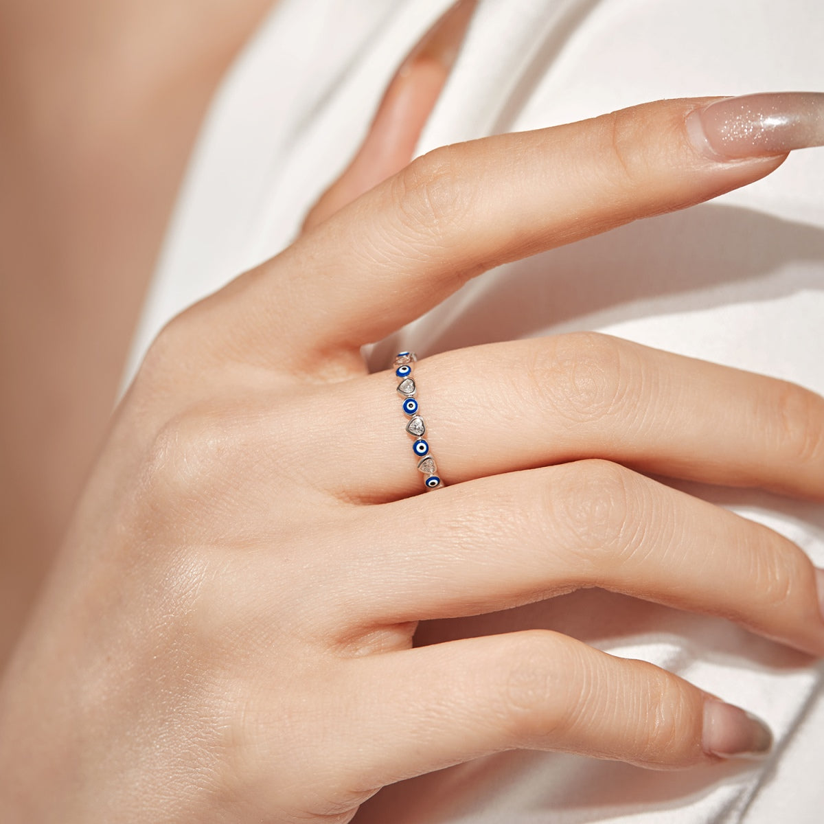 [Solara Jewelry]Radiant Colorful Round Shape Daily Ring