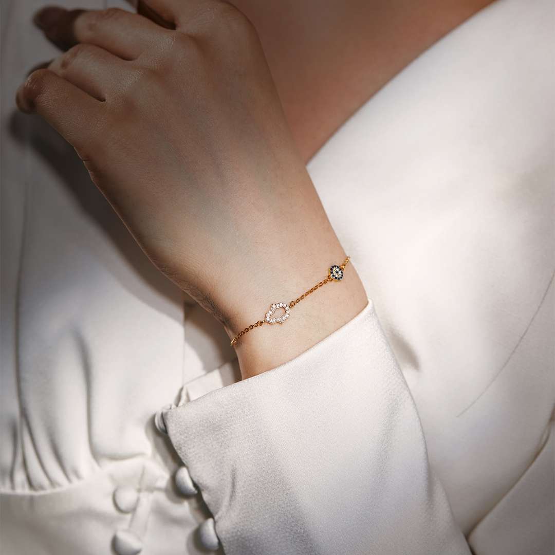 [Solara Jewelry]Gost Shape & Round Shape Necklace