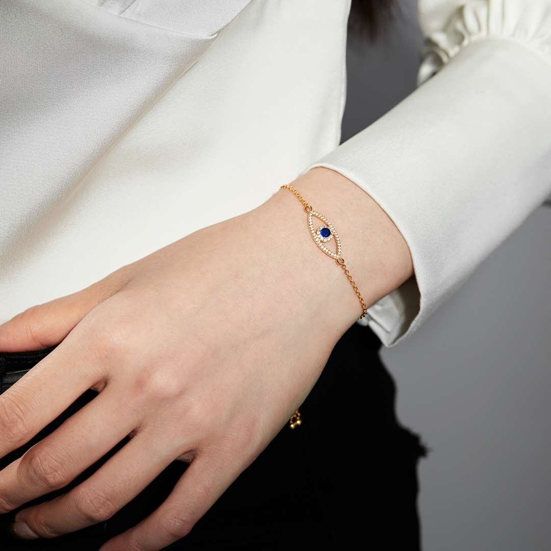 [Solara Jewelry]Devil's Eye Hollow Design Bracelet