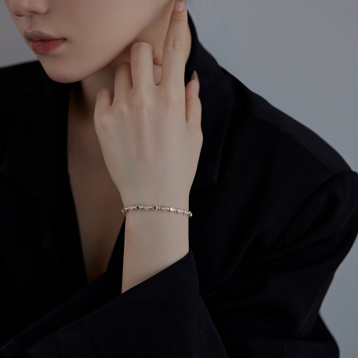 [Solara Jewelry]Sparkling Exquisite Round Cut Party Bracelet