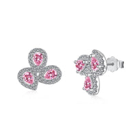 [Solara Jewelry]Ornate Flower Shape Pear Cut Lover Earrings
