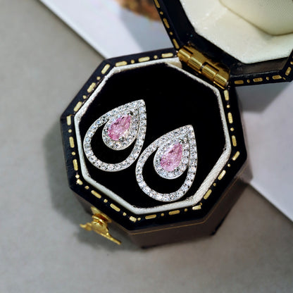 [Solara Jewelry]Sparkling Delicate Water Drop Shape Daily Earrings