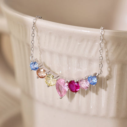 [Solara Jewelry]Dainty Colorful Heart Necklace