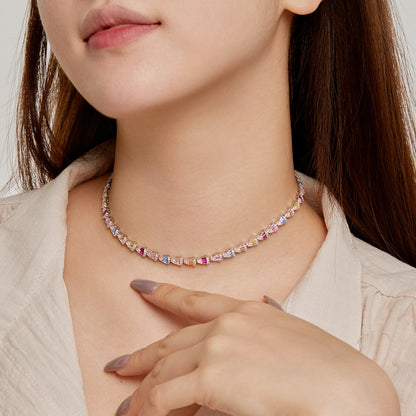 [Solara Jewelry]Radiant Colorful Rainbow Necklace