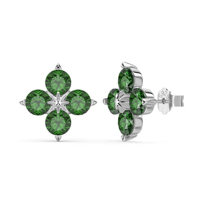 [Solara Jewelry]Four-Leaf Clover Eight-Pointed Star Earrings