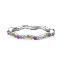 [Solara Jewelry]Zierlicher bunter Partyring mit rundem Schliff
