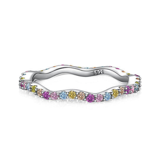 [Solara Jewelry]Dainty Colorful Round Cut Party Ring