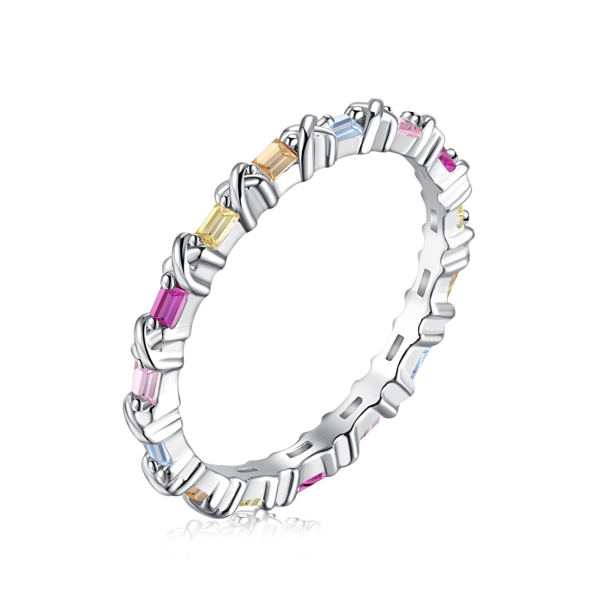 [Solara Jewelry]Charming Colorful Round Cut Daily Ring
