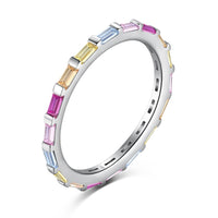 [Solara Jewelry]Exquisite Multicolored Emerald Cut Daily Ring