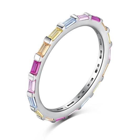[Solara Jewelry]Exquisite Multicolored Emerald Cut Daily Ring