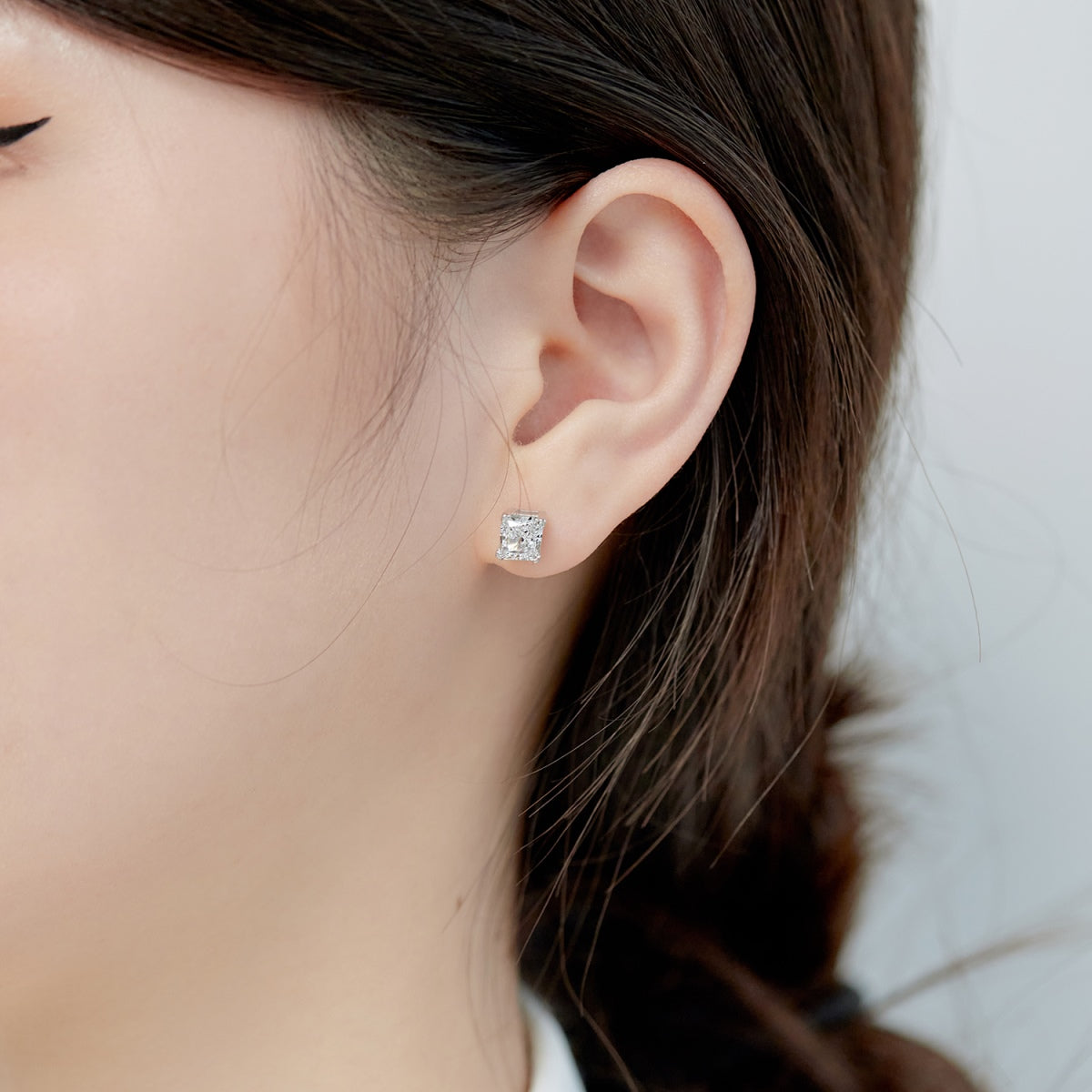 [Solara Jewelry]1.0 Carat Radiant Princess Cut Wedding Earrings