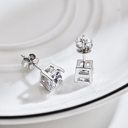 [Solara Jewelry]1.0 Carat Radiant Princess Cut Wedding Earrings