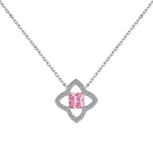 [Solara Jewelry]Exquisite Flower Shape Princess Cut Necklace