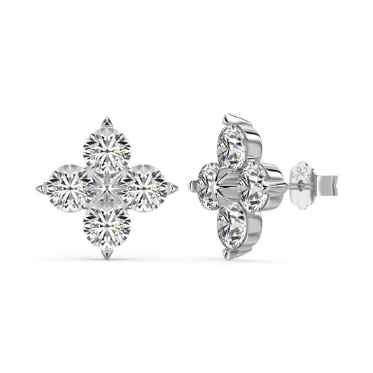 [Solara Jewelry]Four-Leaf Clover Eight-Pointed Star Earrings