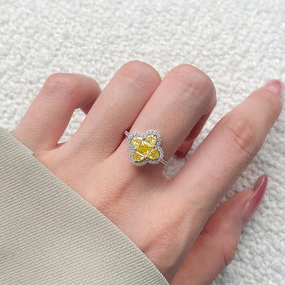 [Solara Jewelry]Luxurious Eternity Flower Shape Banquet Ring