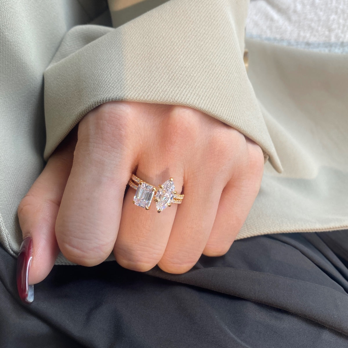 [Solara Jewelry]2.0 Carat Scintillating Ornate Radiant Cut Party Ring