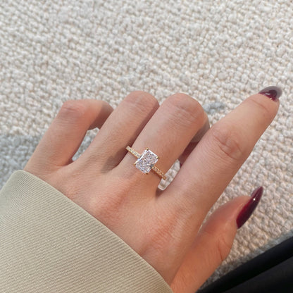 [Solara Jewelry]2.0 Carat Dazzling Sparkling Radiant Cut Party Ring