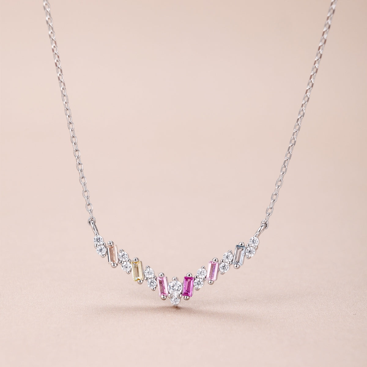 [Solara Jewelry]Dazzling Rainbow Necklace