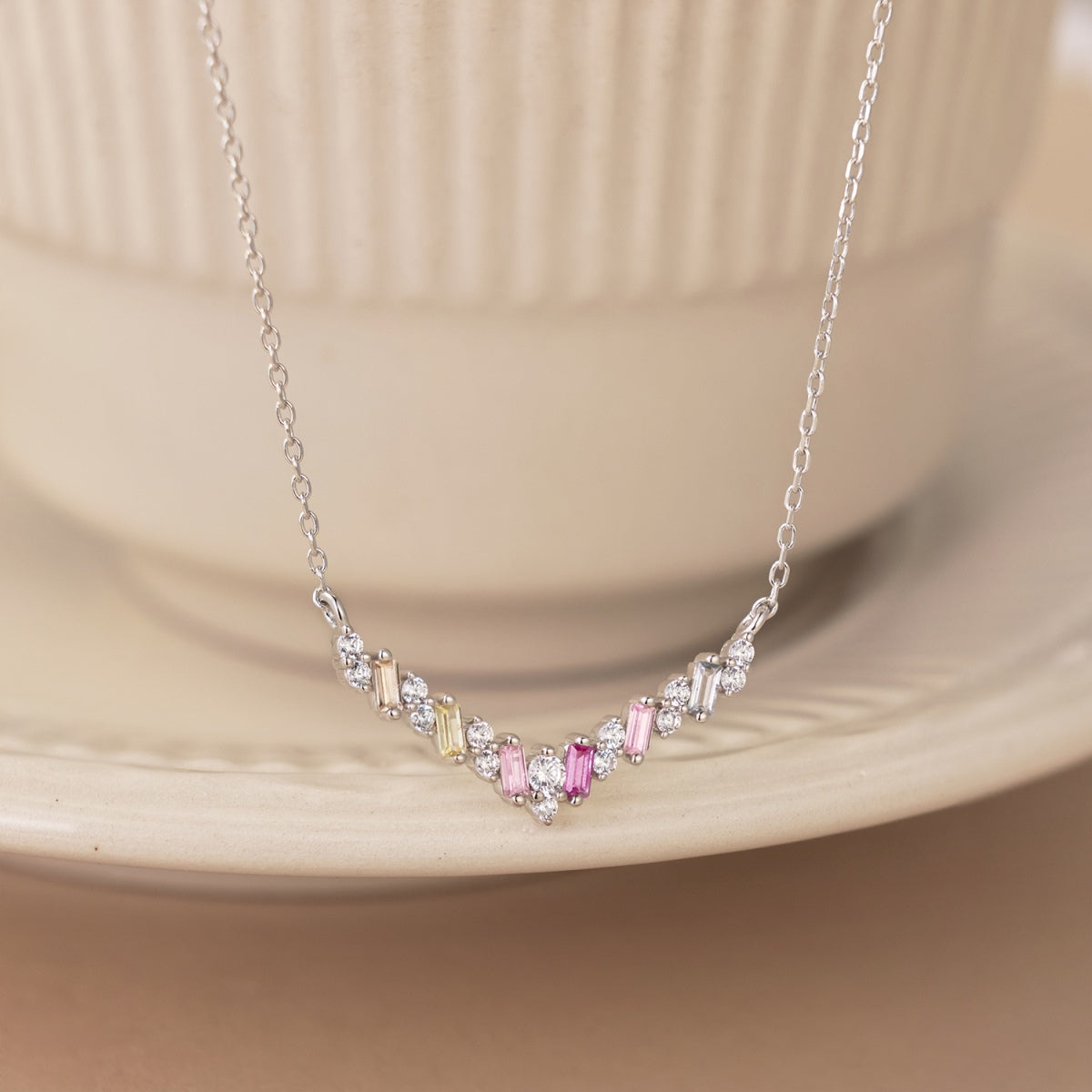[Solara Jewelry]Dazzling Rainbow Necklace