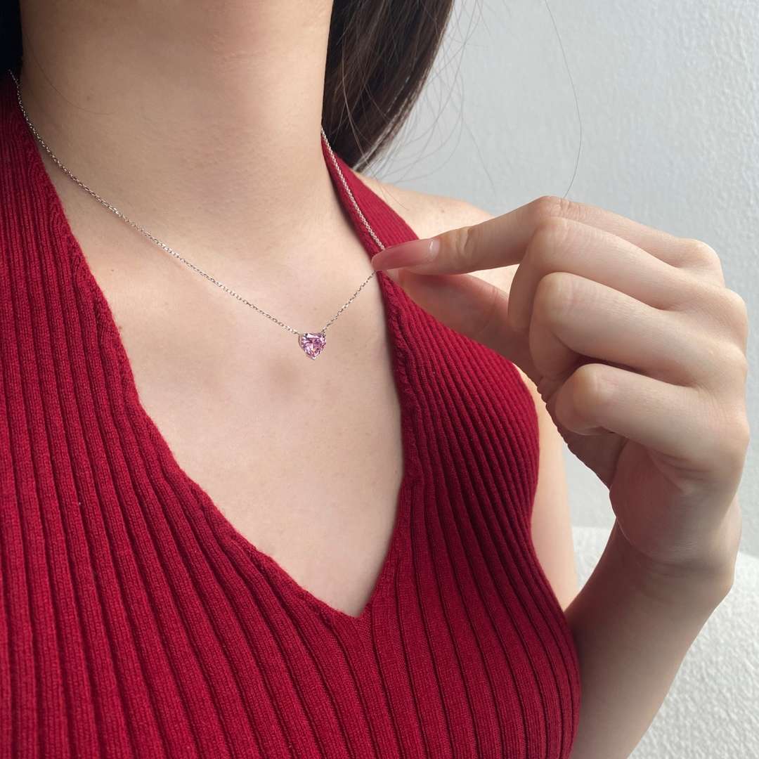 [Solara Jewelry]6.0 carat Radiant Heart Shape Necklace