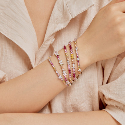 [Solara Jewelry]Delicate Romantic Heart Shape Lover Bracelet