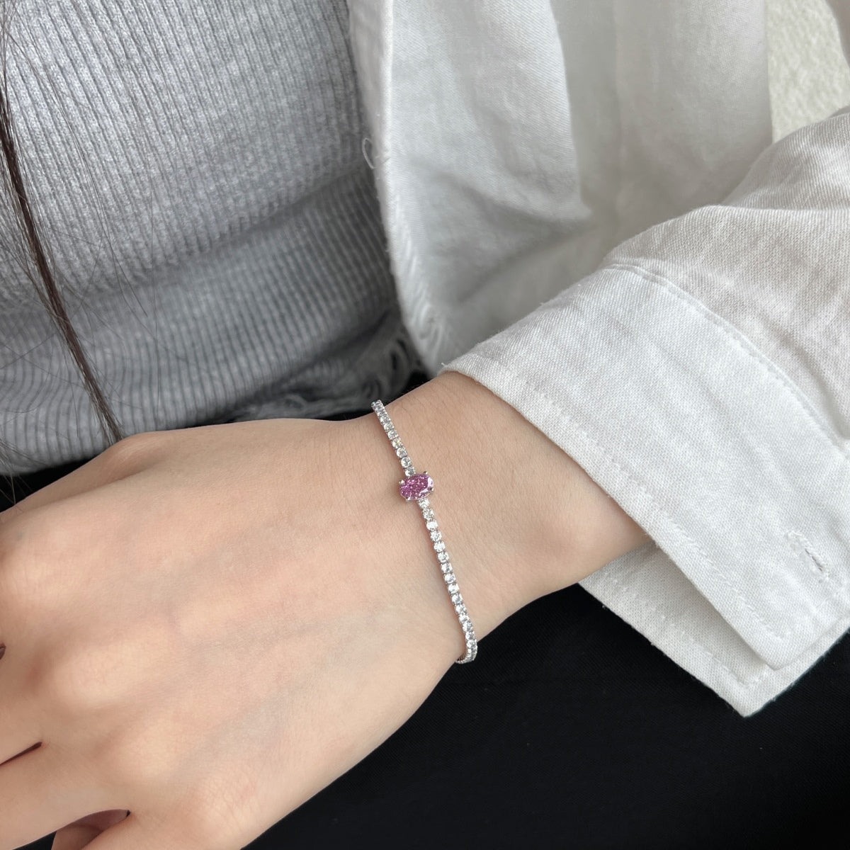 [Solara Jewelry]0.75 Carat Exquisite Oval Cut Daily Bracelet