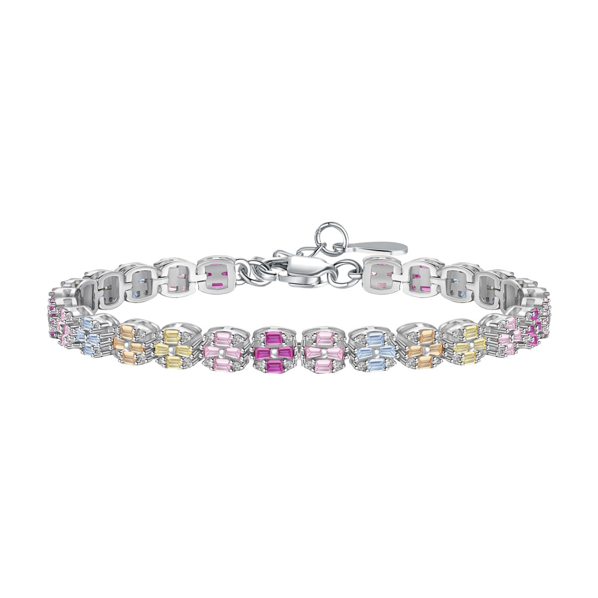 [Solara Jewelry]Delicate Colorful Emerald Cut Daily Bracelet
