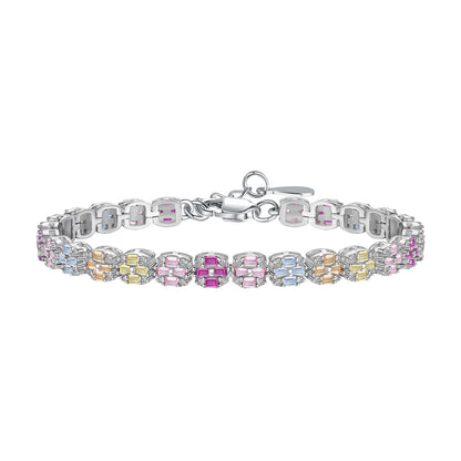 [Solara Jewelry]Delicate Colorful Emerald Cut Daily Bracelet