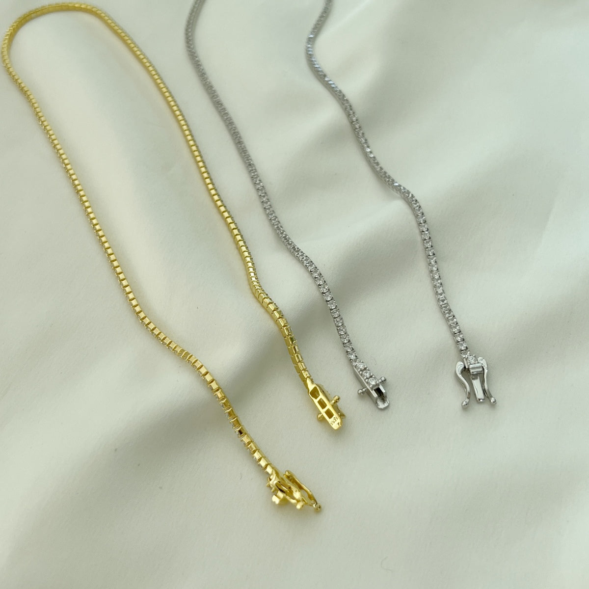 [Solara Jewelry]Delicate Round Shape Tennis Necklace