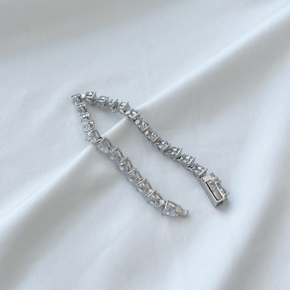 [Solara Jewelry]0.75 Carat Elegant Romantic Heart Shape Lover Bracelet