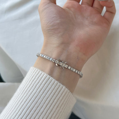 [Solara Jewelry]Dainty Charming Round Cut Tennis Bracelet