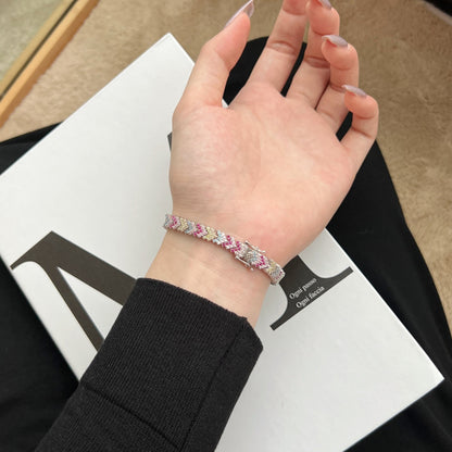 [Solara Jewelry]Ornate Sparkling Round Cut Party Bracelet