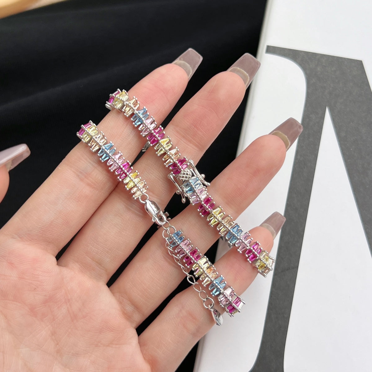 [Solara Jewelry]Sparkling Exquisite Multi Cut Party Bracelet