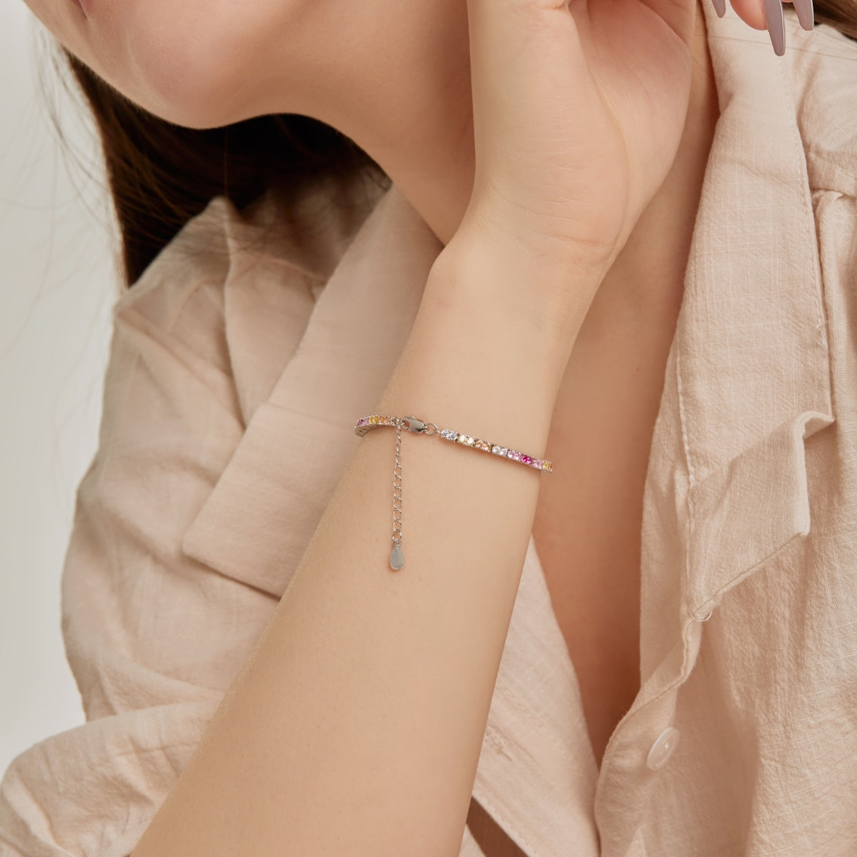 [Solara Jewelry]Delicate Romantic Heart Shape Lover Bracelet