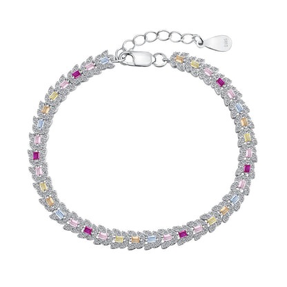 [Solara Jewelry]Delicate Colorful Multi Cut Daily Bracelet